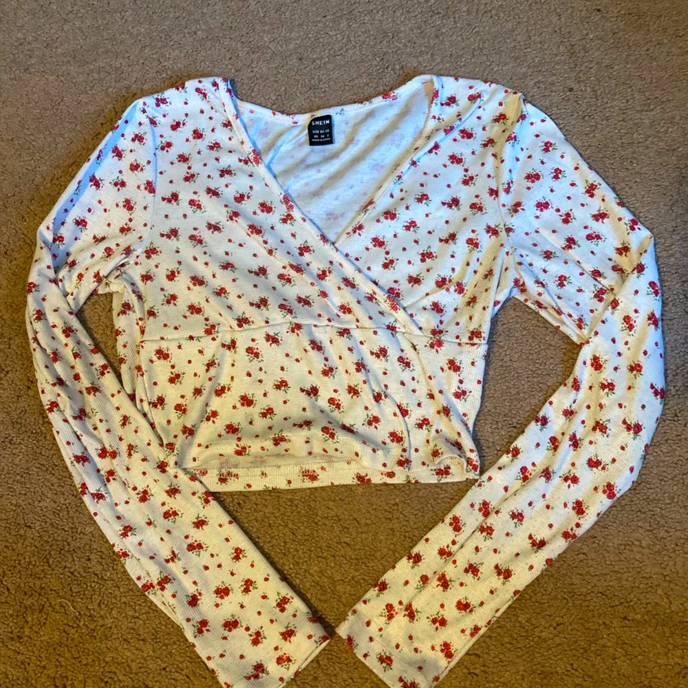 White floral long sleeve